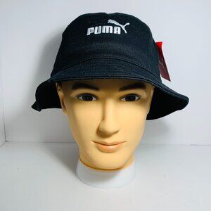 Puma Bucket Hat Round Shape Brim Embroidered Logo Men's Black New